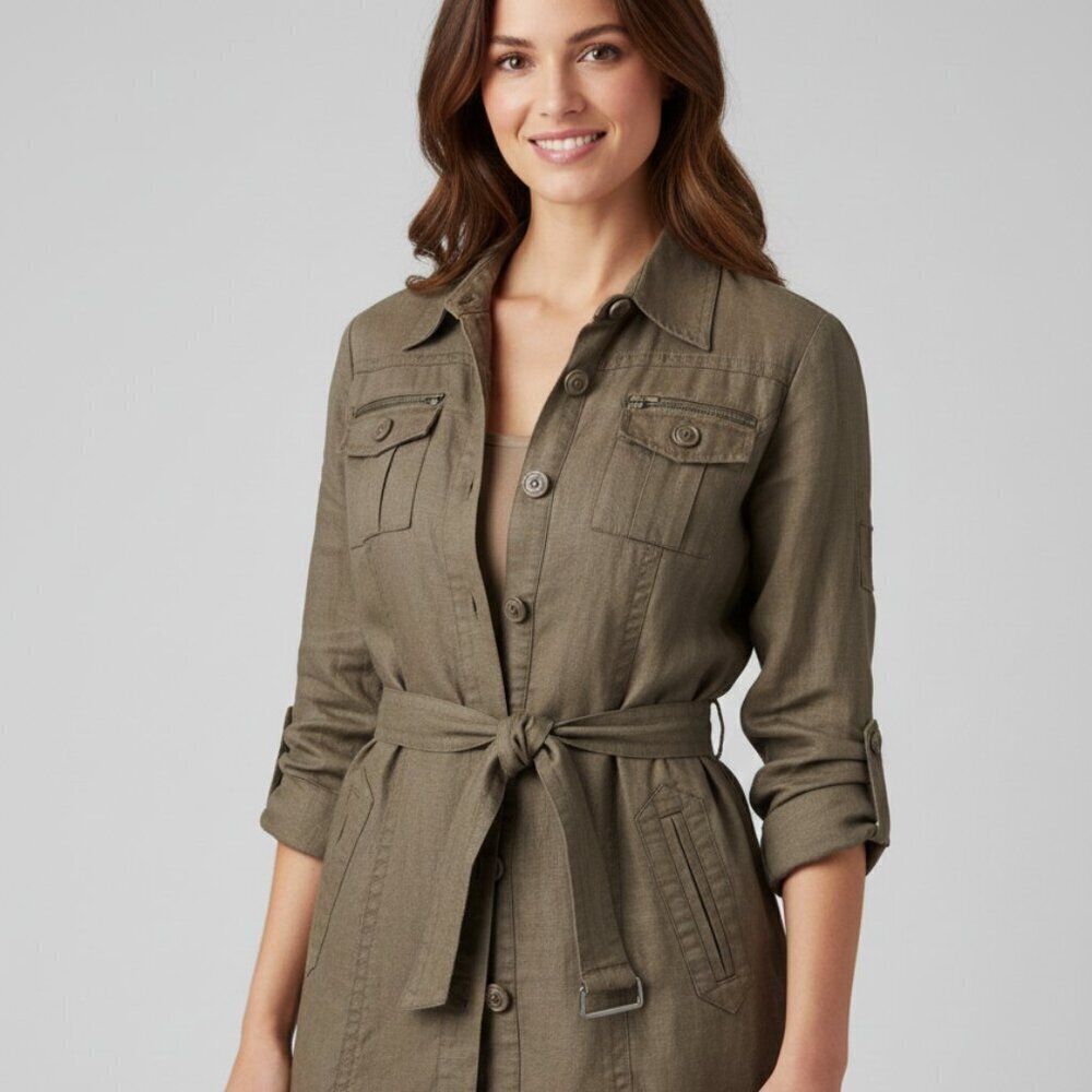 CABI Sahara Linen Utility Jacket S Sahara Utility Field Jacket